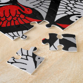 Japanese Cranes, Red, Gray / Grey and Black Puzzle (Seite)