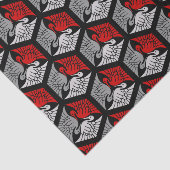 Japanese Cranes, Red, Gray / Grey and Black Seidenpapier (Ausschnitt)
