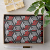Japanese Cranes, Red, Gray / Grey and Black Seidenpapier (Geschenk)