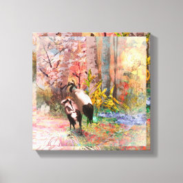 JAPANESE CRANES "Rising Sun" Canvas Print Leinwanddruck