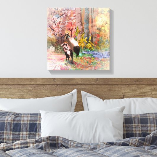 JAPANESE CRANES "Rising Sun" Canvas Print Leinwanddruck (Insitu (Schlafzimmer))