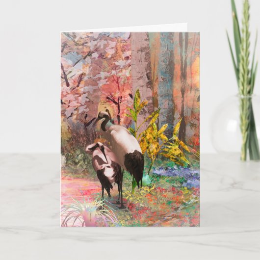 JAPANESE CRANES "Rising Sun" Karte (Vorderseite)