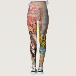 JAPANESE CRANES "Rising Sun" Leggings