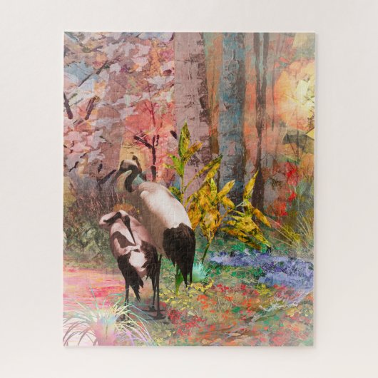JAPANESE CRANES "Rising Sun" Puzzle (Vertikal)