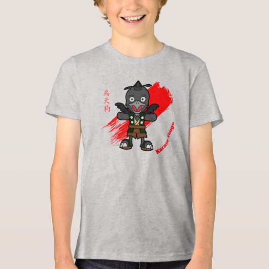 Japanese Crow Tengu Yokai Tri-Blend Shirt (Vorderseite)