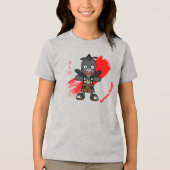 Japanese Crow Tengu Yokai Tri-Blend Shirt (Vorderseite)