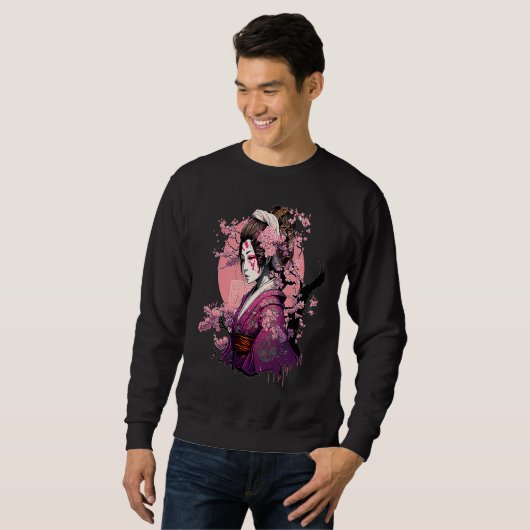 Japanese Culture Samurai Geisha Sakura Cherry Blos Sweatshirt (Vorne ganz)