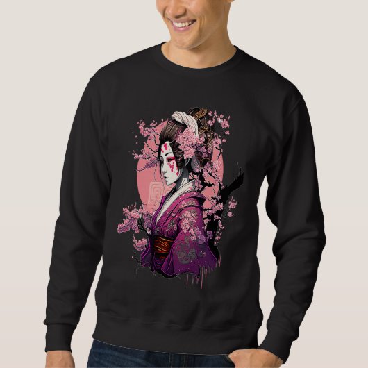 Japanese Culture Samurai Geisha Sakura Cherry Blos Sweatshirt (Vorderseite)