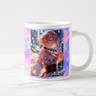 Japanese Cyberpunk Anime Girl Poster | Neon City Jumbo-Tasse