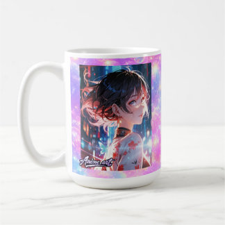 Japanese Cyberpunk Anime Girl Poster | Neon City Kaffeetasse