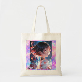 Japanese Cyberpunk Anime Girl Poster | Neon City Tragetasche