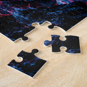 Japanese Cyberpunk Mountain Wave Eclipse Poster Puzzle (Seite)