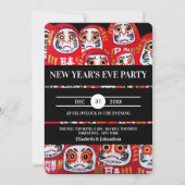 Japanese Daruma Dolls New Years Eve Party Einladung (Vorderseite)