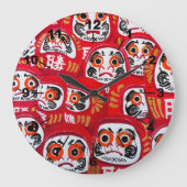 Japanese Daruma Dolls Painting by Alfred Fox Große Wanduhr (Vorderseite)