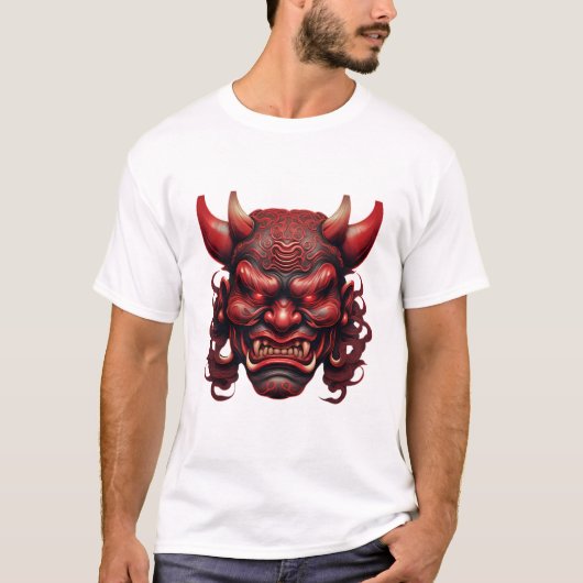 Japanese Demon Mask – Symbol of Fear and P T-Shirt (Vorderseite)
