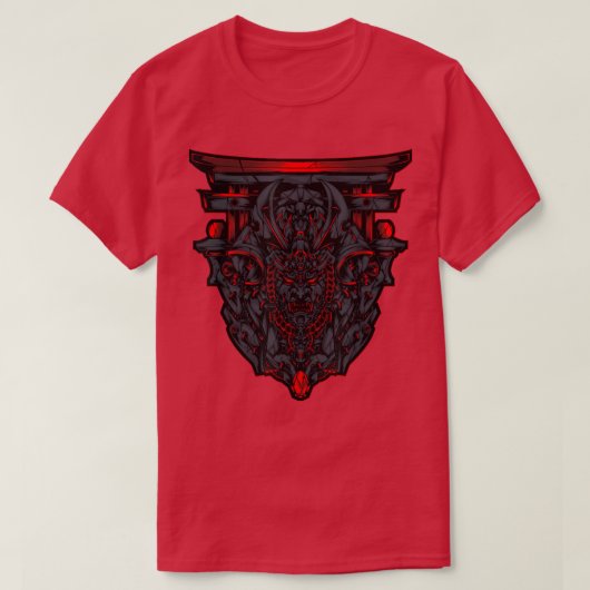 Japanese Devil Oni Demon Samurai Cosplay Ninja Tec T-Shirt (Design vorne)