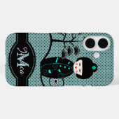 Japanese Doll Polka Dot Personalised Case-Mate iPhone Hülle (Rückseite (Horizontal))