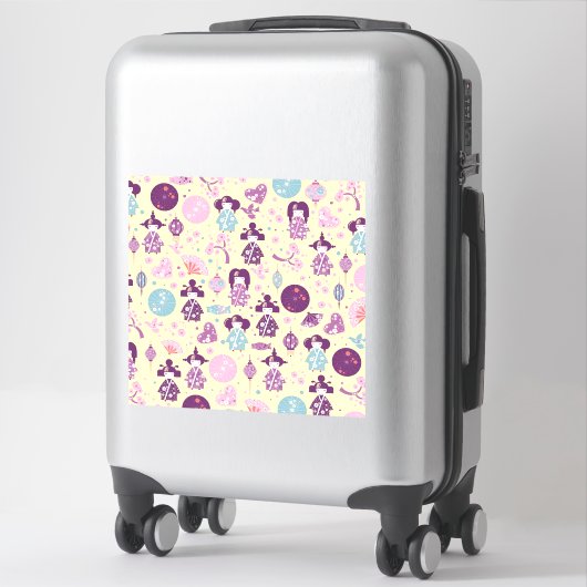 Japanese Dolls - Kokeshi Pattern Aufkleber (Koffer)