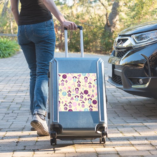 Japanese Dolls - Kokeshi Pattern Aufkleber (Koffer Insitu)