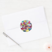Japanese Doodle Runder Aufkleber (Umschlag)