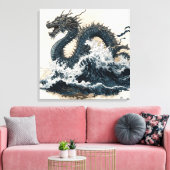 Japanese dragon, Katsushika Hokusai style Leinwanddruck (Insitu (Wohnzimmer))