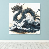 Japanese dragon, Katsushika Hokusai style Leinwanddruck (Insitu (Holzboden))