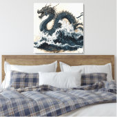 Japanese dragon, Katsushika Hokusai style Leinwanddruck (Insitu (Schlafzimmer))