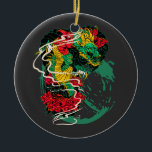 Japanese Dragon Peony Traditional Tattoo Art Keramik Ornament<br><div class="desc">A bold traditional Japanese illustration featuring a powerful dragon swirling through mist and clouds above vibrant red peony blossoms. The dragon’s striking green and yellow scales, fierce expression, and flowing movement create a dramatic sense of energy and mythology. Inspired by classic Japanese tattoo and woodblock art, the design combines strong...</div>