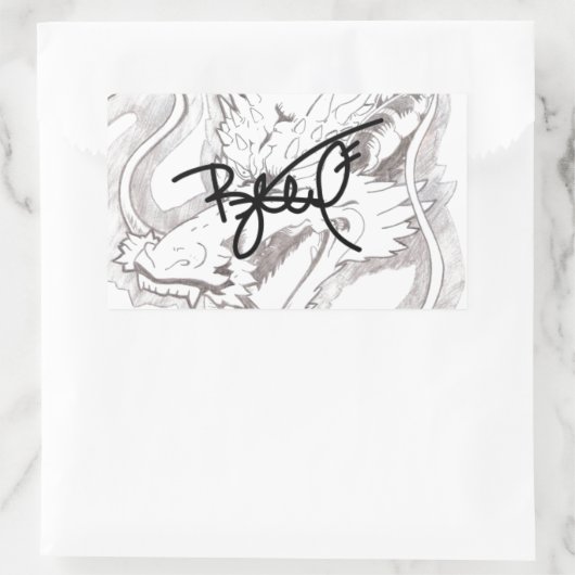 Japanese Dragon Reihen Rechteckiger Aufkleber (Tasche)