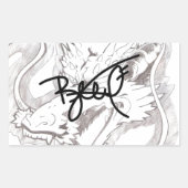 Japanese Dragon Reihen Rechteckiger Aufkleber (Vorderseite)