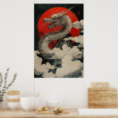 Japanese Dragon Ukiyo-e – Mythical Power Poster (Küche)