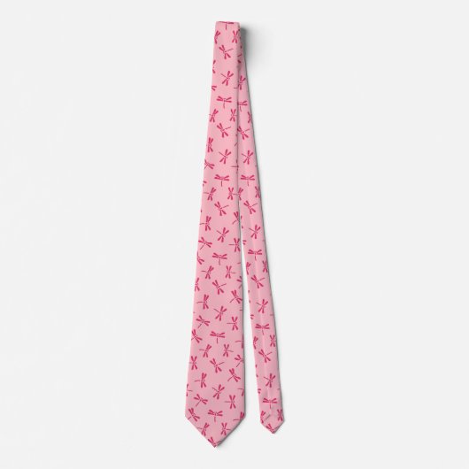 Japanese Dragonfly Pattern, Light Coral Pink Krawatte (Vorderseite)