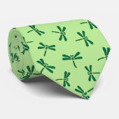 Japanese Dragonfly Pattern, Light Jade Green Krawatte (Gerollt)