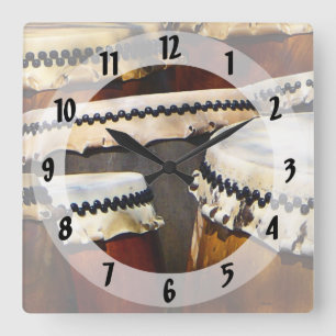 Japanese Drums Quadratische Wanduhr