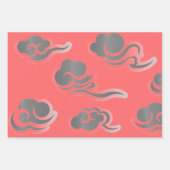 JAPANESE FALCON WOODBLOCK DRUCKSCHALTFLEUNDUNGEN GESCHENKPAPIER SET (Vorderseite 3)