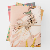 JAPANESE FALCON WOODBLOCK DRUCKSCHALTFLEUNDUNGEN GESCHENKPAPIER SET (Beispiel)