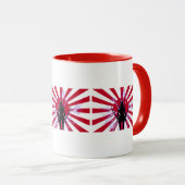 Japanese Flag & Rising Sun Samurai Warrior Tasse (VorderseiteRechts)