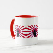 Japanese Flag & Rising Sun Samurai Warrior Tasse (Vorderseite Links)