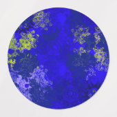 Japanese floral blue patterns etiketten (Design 2)