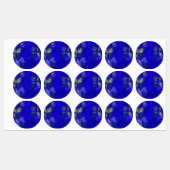 Japanese floral blue patterns etiketten (Blatt)