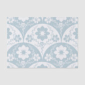 Japanese Floral Pattern in Soft Blue and White Seidenpapier (Vorderseite)