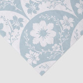 Japanese Floral Pattern in Soft Blue and White Seidenpapier (Ausschnitt)