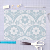 Japanese Floral Pattern in Soft Blue and White Seidenpapier (Handwerk)
