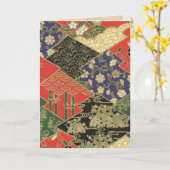 Japanese Floral Quilted Pattern Greeting Card Karte (Gelbe Blume)