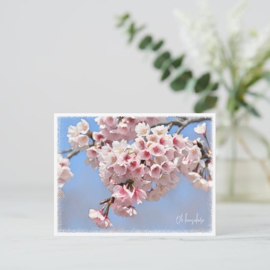 Japanese Flowering Cherry Postkarte (Stehend Vorderseite)