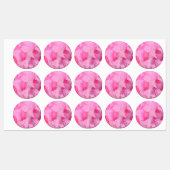 Japanese flowers pink patterns etiketten (Blatt)