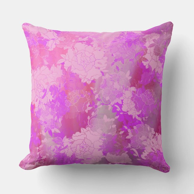 Japanese flowers pink patterns kissen (Vorderseite)