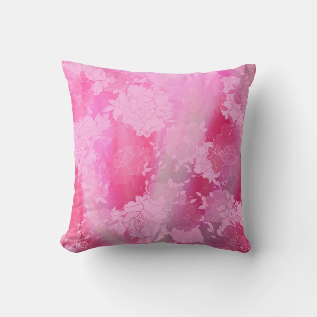 Japanese flowers pink patterns kissen (Vorderseite)