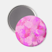 Japanese flowers pink patterns magnet (Vorderseite/Rückseite)