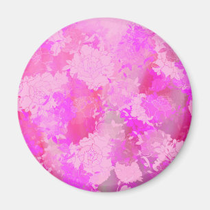 Japanese flowers pink patterns magnet